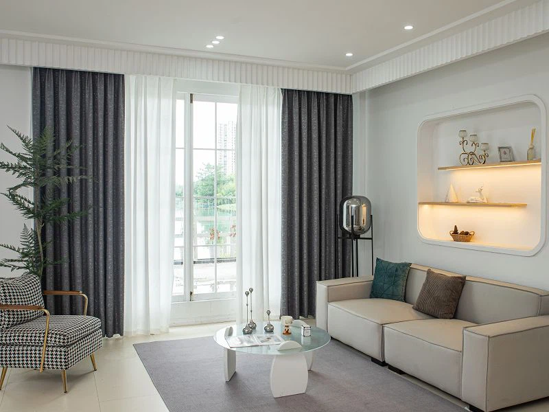 Катіонна матова жакардова шторна тканина