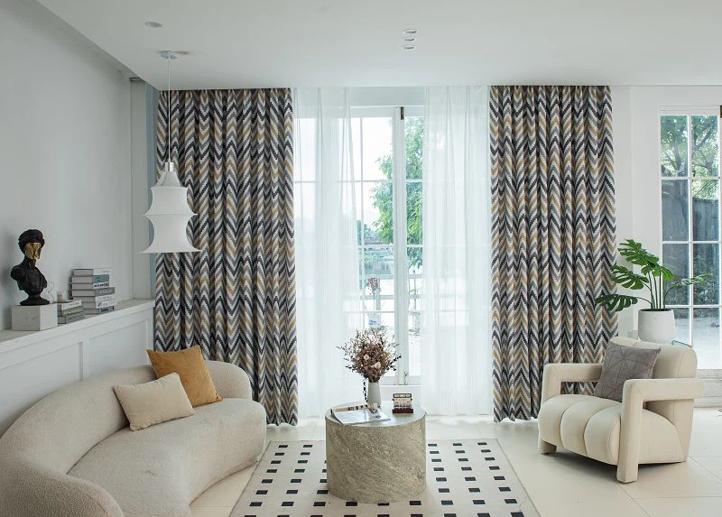 Тканина білизни проса з друку хвильового малюнка